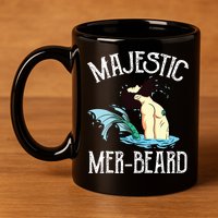 Majestic Merbeard Funny Merman Manly Merman 11oz C Handle Ceramic Mug