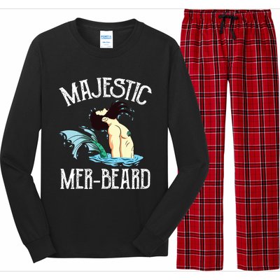 Majestic Merbeard Funny Merman Manly Merman Long Sleeve Pajama Set