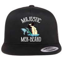 Majestic Merbeard Funny Merman Manly Merman Flat Bill Trucker Hat
