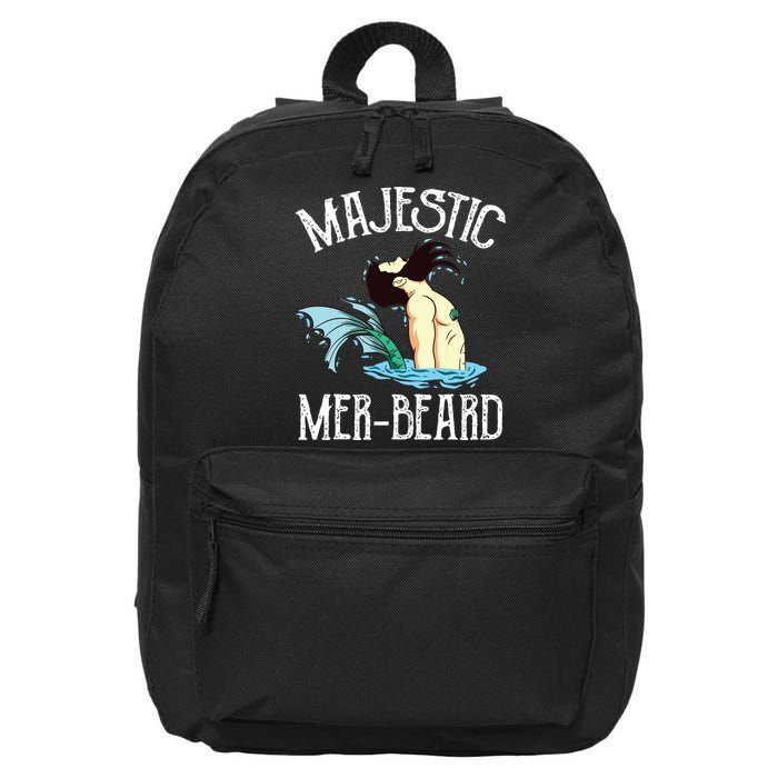 Majestic Merbeard Funny Merman Manly Merman 16 in Basic Backpack