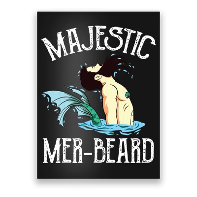 Majestic Merbeard Funny Merman Manly Merman Poster