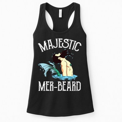 Majestic Merbeard Funny Merman Manly Merman Womens Tank Top