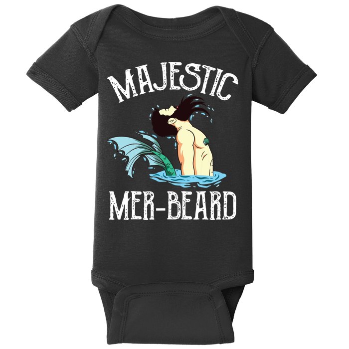 Majestic Merbeard Funny Merman Manly Merman Baby Bodysuit