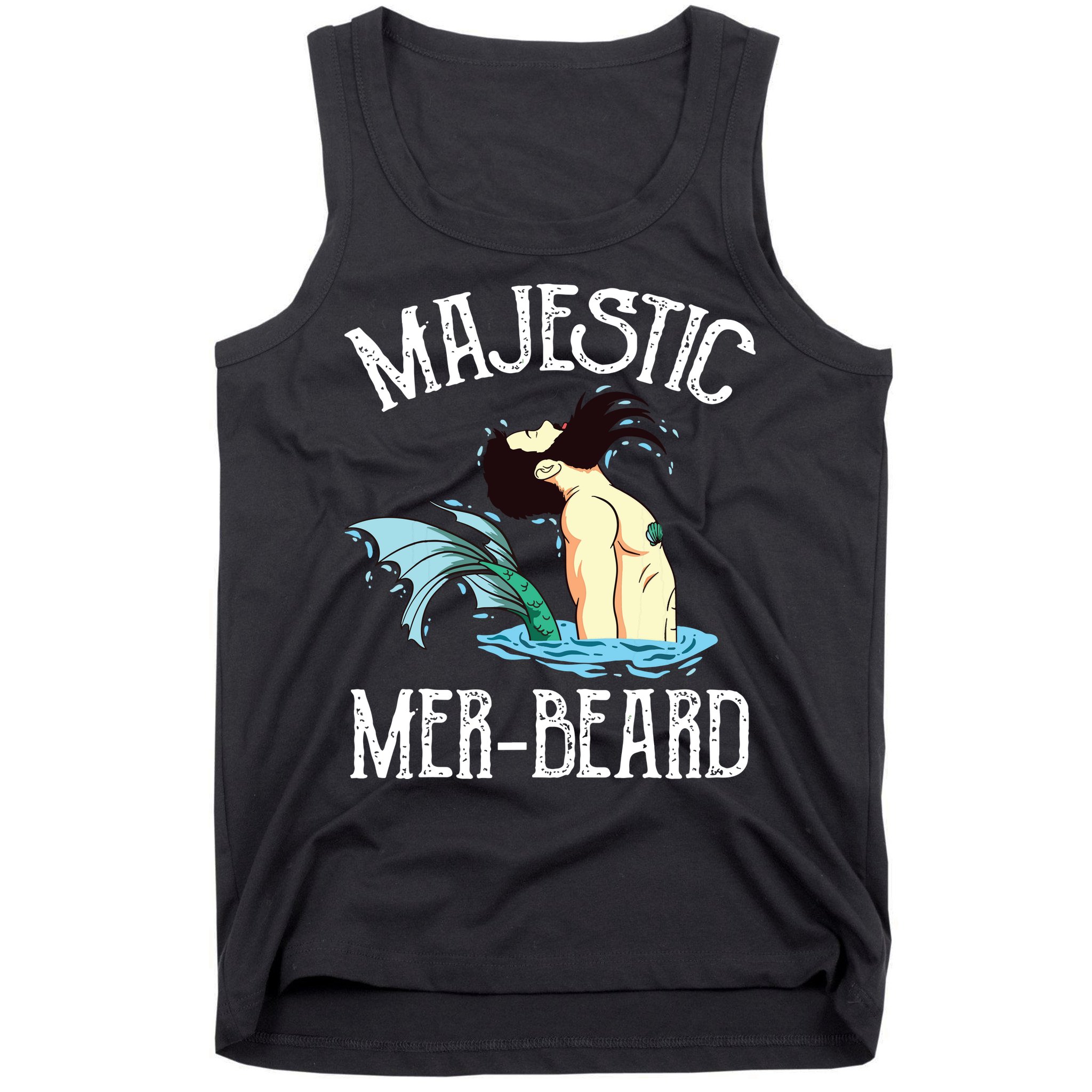 Majestic Merbeard Funny Merman Manly Merman Tank Top
