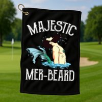 Majestic Merbeard Funny Merman Manly Merman Golf Towel
