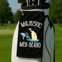 Majestic Merbeard Funny Merman Manly Merman Golf Towel