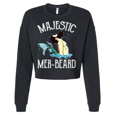 Majestic Merbeard Funny Merman Manly Merman Cropped Pullover Crew