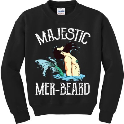 Majestic Merbeard Funny Merman Manly Merman Kids Sweatshirt
