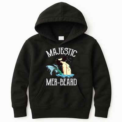 Majestic Merbeard Funny Merman Manly Merman Kids Hoodie
