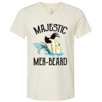 Majestic Merbeard Funny Merman Manly Merman V-Neck T-Shirt