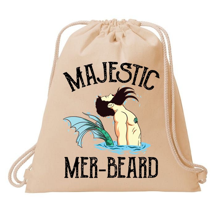 Majestic Merbeard Funny Merman Manly Merman Drawstring Bag