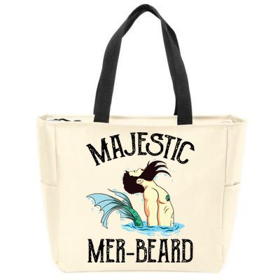 Majestic Merbeard Funny Merman Manly Merman Zip Tote Bag