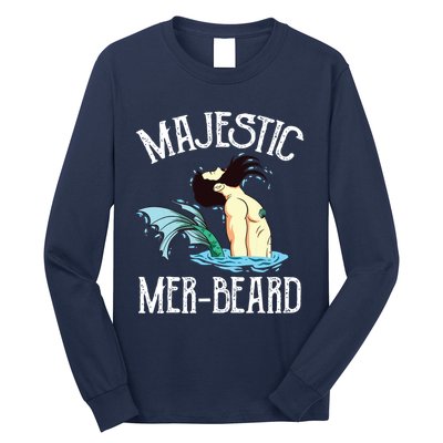 Majestic Merbeard Funny Merman Manly Merman Long Sleeve Shirt