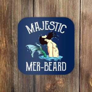 Majestic Merbeard Funny Merman Manly Merman Coaster