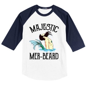 Majestic Merbeard Funny Merman Manly Merman Baseball Sleeve Shirt