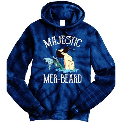 Majestic Merbeard Funny Merman Manly Merman Tie Dye Hoodie