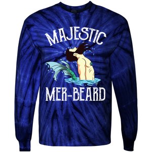 Majestic Merbeard Funny Merman Manly Merman Tie-Dye Long Sleeve Shirt