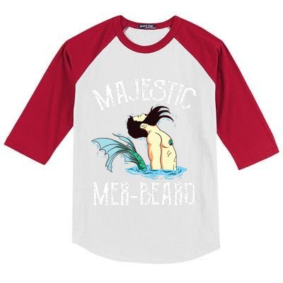 Majestic Merbeard Funny Merman Manly Merman Kids Colorblock Raglan Jersey