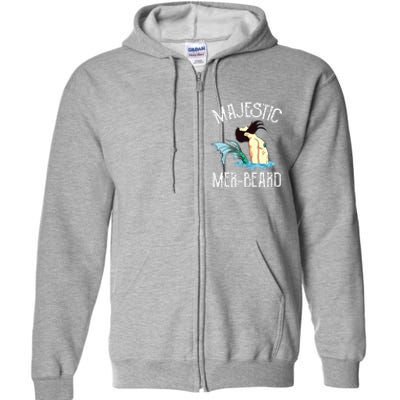 Majestic Merbeard Funny Merman Manly Merman Full Zip Hoodie