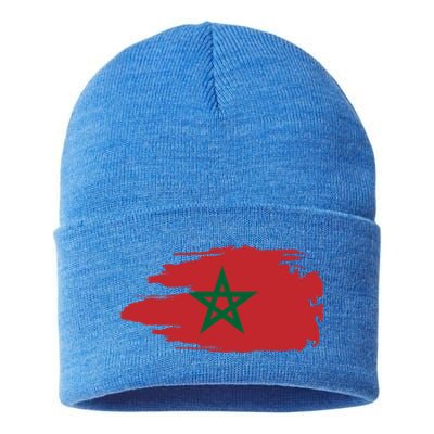 Morocco Moroccan Flag Soccer Football Lover Great Gift Sustainable Knit Beanie