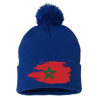 Morocco Moroccan Flag Soccer Football Lover Great Gift Pom Pom 12in Knit Beanie