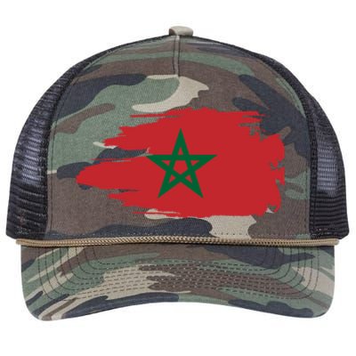 Morocco Moroccan Flag Soccer Football Lover Great Gift Retro Rope Trucker Hat Cap