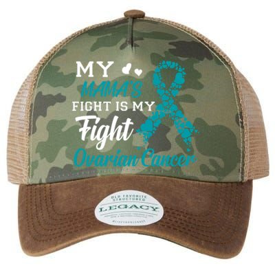 My Mamas Fight Is My Fight Ovarian Cancer Awareness Gift Legacy Tie Dye Trucker Hat