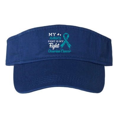 My Mamas Fight Is My Fight Ovarian Cancer Awareness Gift Valucap Bio-Washed Visor