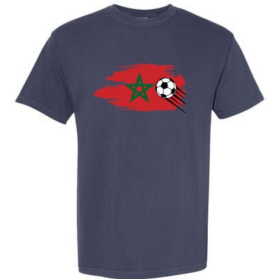 Morocco Moroccan Flag Soccer Football Lover Garment-Dyed Heavyweight T-Shirt