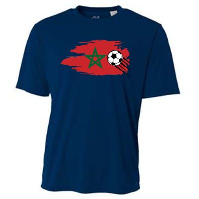 Morocco Moroccan Flag Soccer Football Lover Cooling Performance Crew T-Shirt