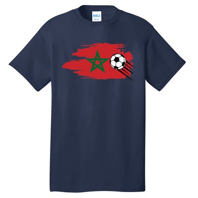 Morocco Moroccan Flag Soccer Football Lover Tall T-Shirt