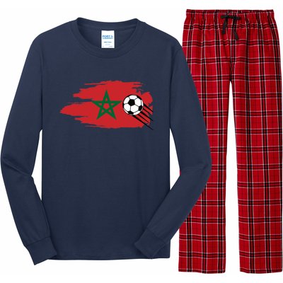 Morocco Moroccan Flag Soccer Football Lover Long Sleeve Pajama Set