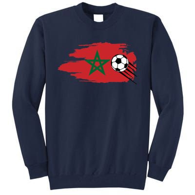 Morocco Moroccan Flag Soccer Football Lover Tall Sweatshirt