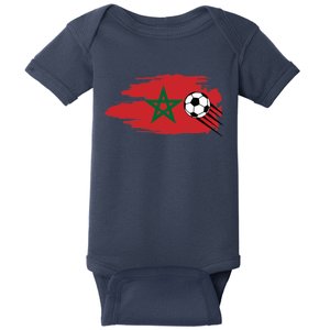 Morocco Moroccan Flag Soccer Football Lover Baby Bodysuit