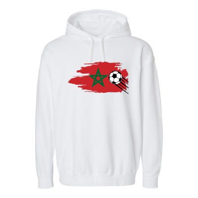 Morocco Moroccan Flag Soccer Football Lover Garment-Dyed Fleece Hoodie