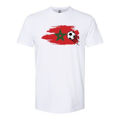 Morocco Moroccan Flag Soccer Football Lover Softstyle CVC T-Shirt