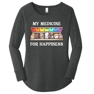 My Medicine For Happiness Cats Kitty Every Day Cat Lover Women's Perfect Tri Tunic Long Sleeve Shirt