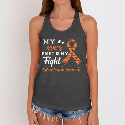 My Moms Fight Is My Fight Kidney Cancer Awareness Women's Knotted Racerback Tank