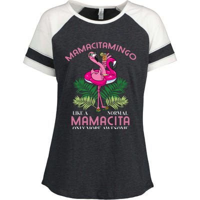 Mamacitamingo Mamacita Flamingo Lover Grandma Grandmother Gift Enza Ladies Jersey Colorblock Tee