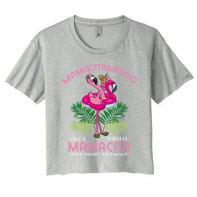 Mamacitamingo Mamacita Flamingo Lover Grandma Grandmother Gift Women's Crop Top Tee