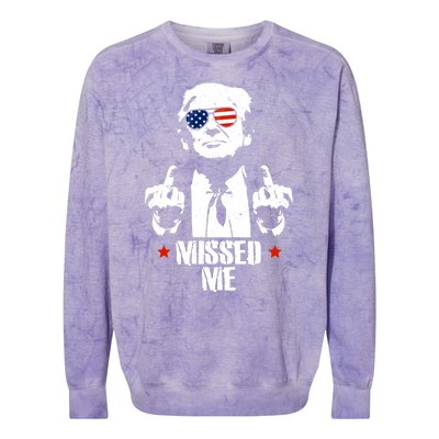 Missed Me Finger Trump 2024 Take America Back Pennsylvania Rally Colorblast Crewneck Sweatshirt