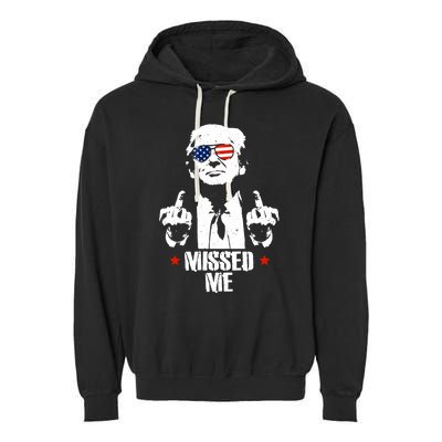 Missed Me Finger Trump 2024 Take America Back Pennsylvania Rally Garment-Dyed Fleece Hoodie