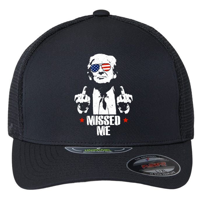 Missed Me Finger Trump 2024 Take America Back Pennsylvania Rally Flexfit Unipanel Trucker Cap