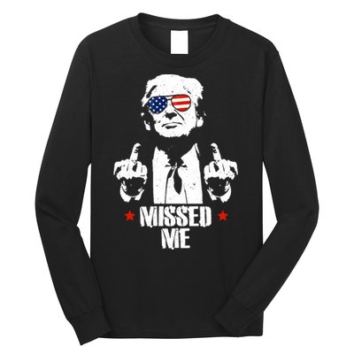 Missed Me Finger Trump 2024 Take America Back Pennsylvania Rally Long Sleeve Shirt