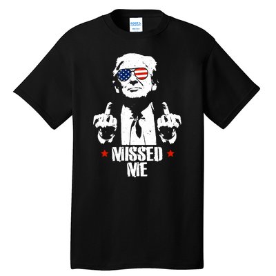 Missed Me Finger Trump 2024 Take America Back Pennsylvania Rally Tall T-Shirt