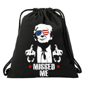 Missed Me Finger Trump 2024 Take America Back Pennsylvania Rally Drawstring Bag