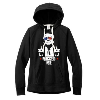 Missed Me Finger Trump 2024 Take America Back Pennsylvania Rally Women's Fleece Hoodie