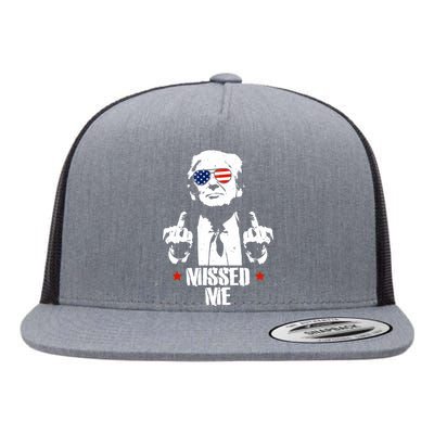 Missed Me Finger Trump 2024 Take America Back Pennsylvania Rally Flat Bill Trucker Hat