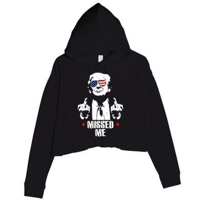 Missed Me Finger Trump 2024 Take America Back Pennsylvania Rally Crop Fleece Hoodie