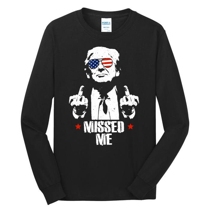 Missed Me Finger Trump 2024 Take America Back Pennsylvania Rally Tall Long Sleeve T-Shirt